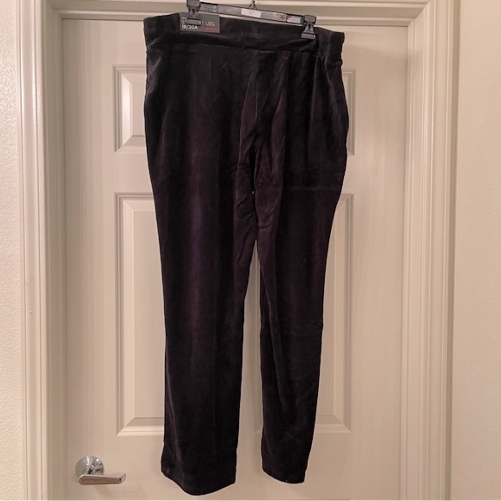 Avenue Rhinestone Toggle Drawstring Pull-on Velour Pant (SP11) - Picture 3 of 4